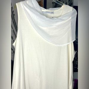 NWT Sag Harbor Sleeveless Blouse with Sheer Collar